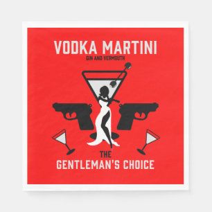 Vodka Martini Trinkgeschenk Serviette