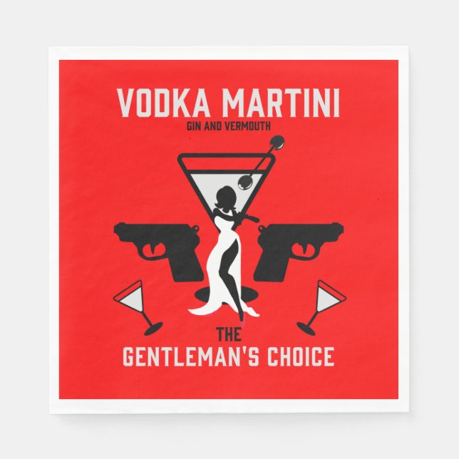 Vodka Martini Trinkgeschenk Serviette (Vorderseite)