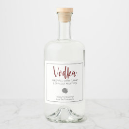 Vodka pflegt gut mit Truthühnern und schwierigen V Alkoholflaschenetikett