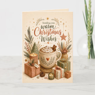 Vœux chaleureux de Noël Carte de vœux bohème de fê