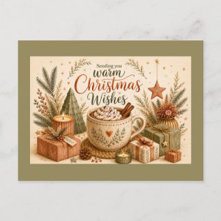 Vœux chaleureux de Noël Carte de vœux bohème pour