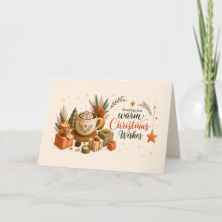 Vœux chaleureux de Noël Carte de vœux bohème pour