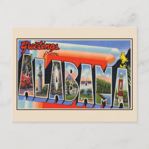 Voeux de Alabama Grande Lettre Carte postale