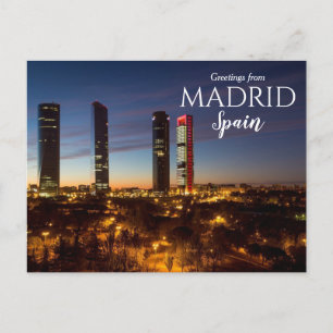 Voeux de Madrid Espagne Carte postale