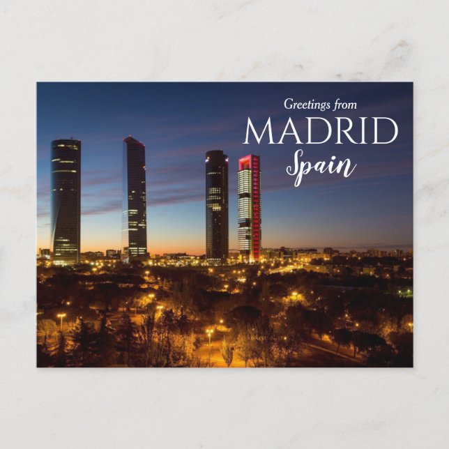 Voeux de Madrid Espagne Carte postale (Devant)