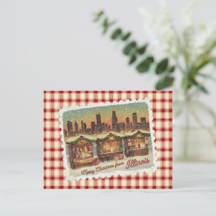 Vœux de Noël de la carte de vacances de l'Illinois