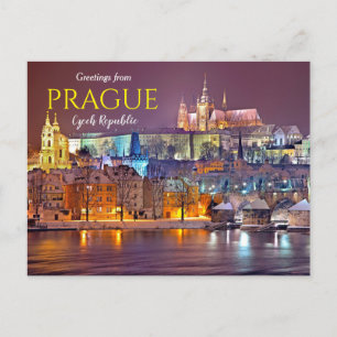 Voeux de Prague République tchèque Carte postale