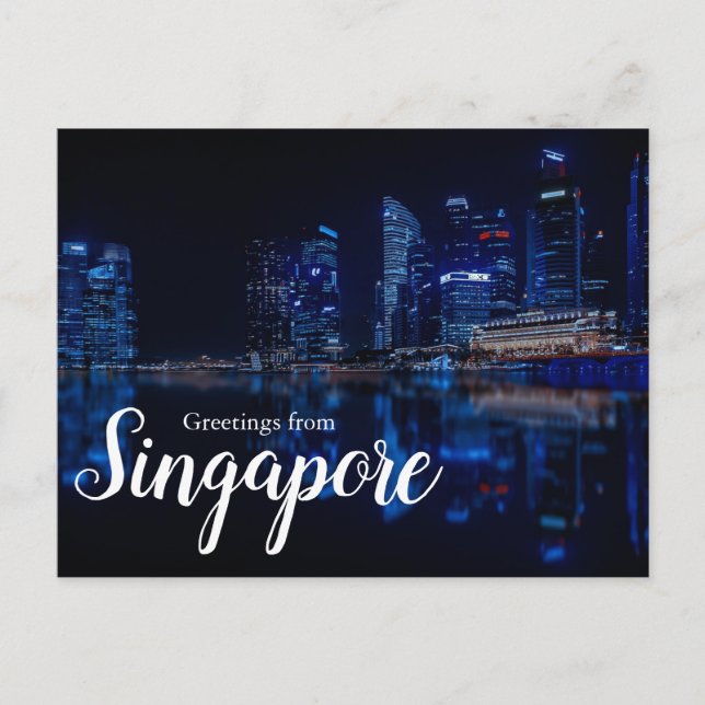 Voeux de Singapour Pittoresque City Carte postale (Devant)