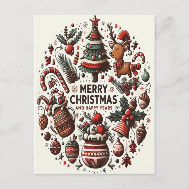 Vœux d'hiver scintillants dans une carte festive (Devant)