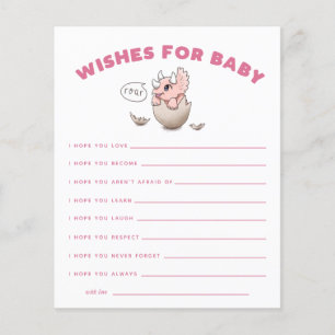 Voeux dinosaures roses pour carte bébé