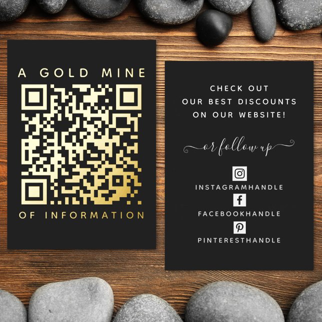 Vœux En Aluminium Ajouter votre carte de réduction Black Gold Code Q (Créateur téléchargé)