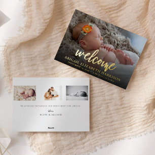 Vœux En Aluminium Bienvenue nouvelle carte Faire-part de naissance b