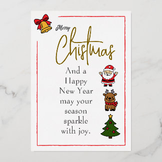 Vœux En Aluminium Carte de Noël avec feuille d'aluminium