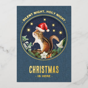 Vœux En Aluminium Carte de Noël de l'écureuil géant