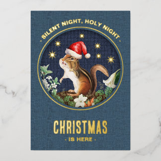 Vœux En Aluminium Carte de Noël de l'écureuil géant