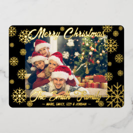 Vœux En Aluminium Carte de Noël Foil Foil personnalisable Noir