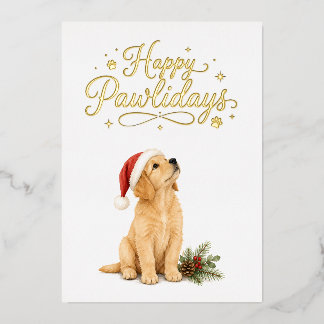 Vœux En Aluminium Carte de Noël Happy Pawlidays