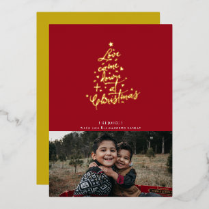 Vœux En Aluminium Carte de Noël Love Came Down Foil