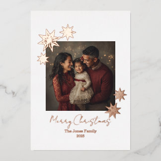 Vœux En Aluminium Carte de Noël minimaliste Rose Gold Merry Christma