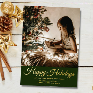 Vœux En Aluminium Carte de Noël verte Joyeuses Fêtes Photo