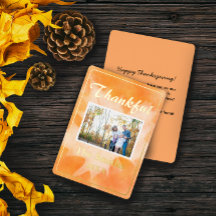 Carte de remerciement photo à l'aquarelle rustique