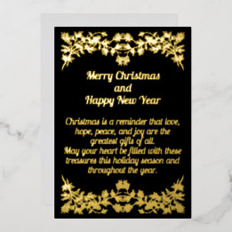 Vœux En Aluminium Carte d'huile de Noël Feuille d'or