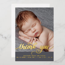 Carte Foil Faire-part de naissance pour garçon sur