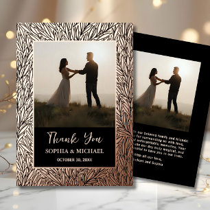 Vœux En Aluminium Elégant mariage Carte de remerciements 2 Photo Ros