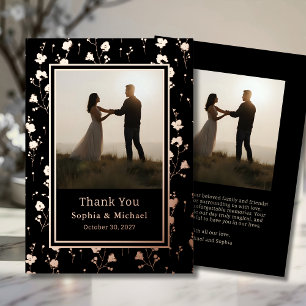 Vœux En Aluminium Elégant mariage Carte de remerciements 2 Photo Ros