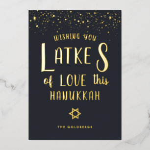 Vœux En Aluminium Latkes of Love Carte de voeux Hanoukka