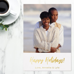 Vœux En Aluminium Modèle de la carte Foil Photo Christmas Joyeux F