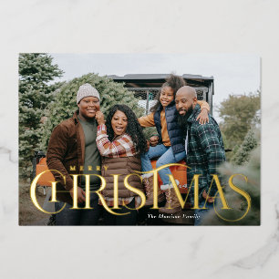 Vœux En Aluminium Type de fantaisie Joyeux Noël Photo Foil Carte de 