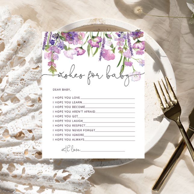 Voeux Fleur sauvage d'aquarelle pour carte bébé (Créateur téléchargé)