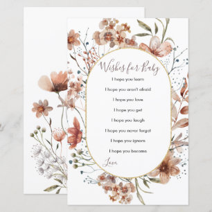 Voeux Fleur sauvage d'automne pour carte bébé