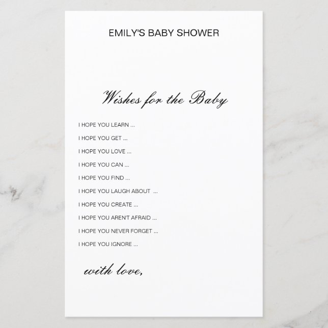 Voeux modifiables pour la carte bébé, Baby shower (Devant)