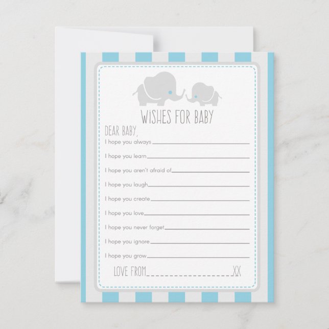 Voeux pour bébé - Carte de jeu Baby shower (Devant)