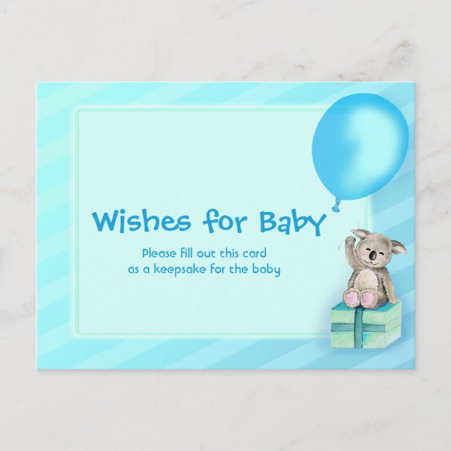 Voeux pour bébé garçon - koala baby shower carte p (Devant)