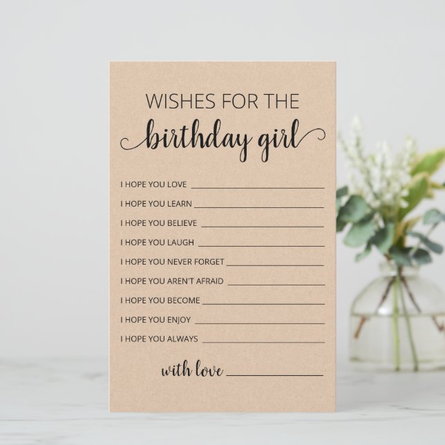 Voeux pour la carte anniversaire fille fête d'anni (Debout devant)