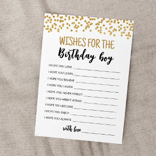 Vœux pour la carte de fête d'anniversaire du garço