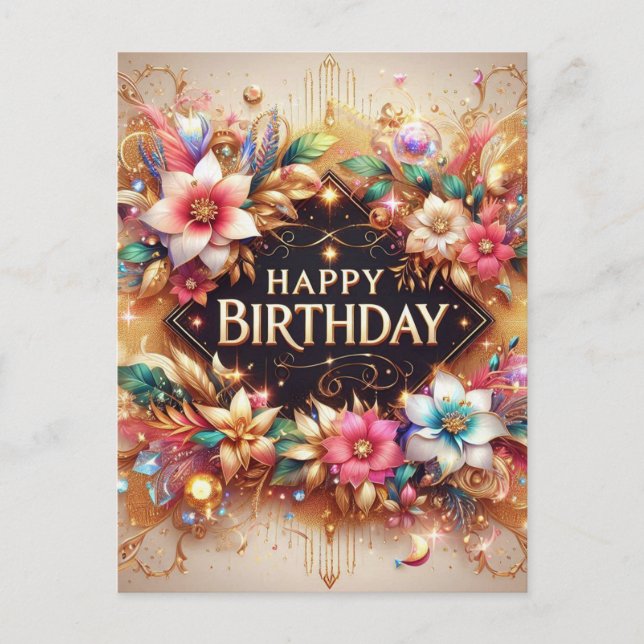 Voeux radieux : Belle carte d'anniversaire (Devant)