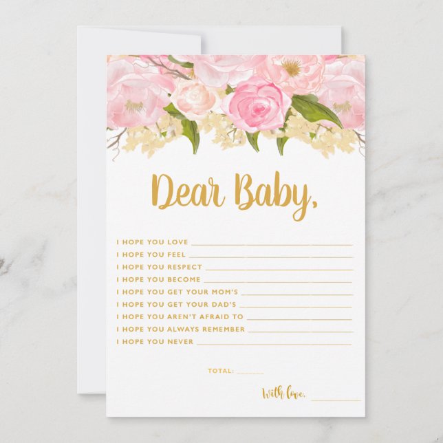 Voeux Rose Et Or Pour Les Cartes Conseils Pour Béb (Dos)