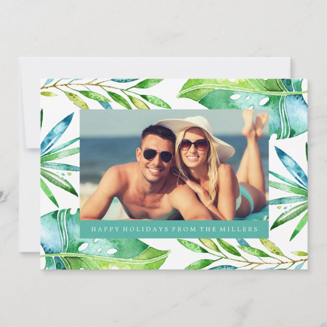 Voeux tropicaux | Carte photo de vacances (Devant)