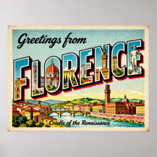 Voeux vintages de Florence Poster