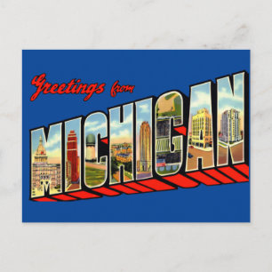 Voeux vintages de Michigan Travel Carte Postale