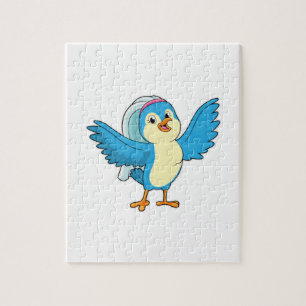Vogel als Braut mit Schleier