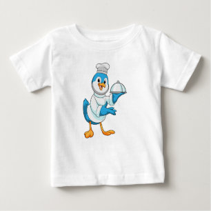 Vogel als Koch mit Platter Baby T-shirt