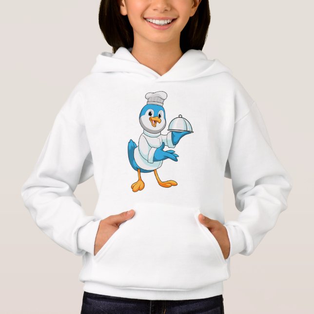 Vogel als Koch mit Platter Hoodie (Vorderseite)