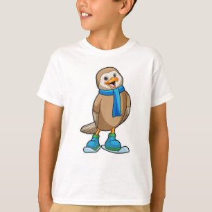 Vogel als Skifahrer mit Ski & Scarf T-Shirt