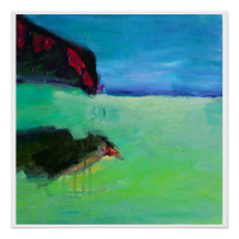 Vogel am Strand 20x20 glänzendes Poster