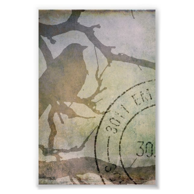 Vogel an einer Zweigstelle Fotodruck (Vorne)